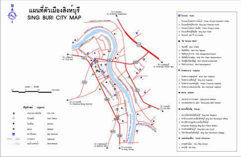 ทัวร์ แผนที่ตัวเมือง จังหวัดสิงห์บุรี tour map sing buri 2